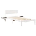 vidaXL Cadre de lit avec tables de chevet Blanc Bois massif en pin