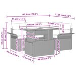vidaXL Ensemble de canapé de jardin avec coussin 5 Pièces Gris polyrotin