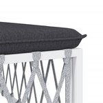 Salon de jardin meuble d'extérieur ensemble de mobilier avec coussins 6 pièces blanc acier 02_0018318