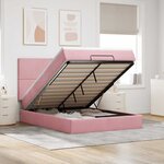 vidaXL Cadre de lit ottoman avec matelas rose 140x190 cm velours