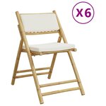 vidaXL Chaises de bistro pliantes lot de 6 et coussins blanc crème