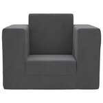 vidaXL Canapé-lit pour enfants Anthracite Peluche douce