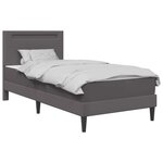 vidaXL Cadre de lit avec bandes LED Gris 90 x 200 cm Simili cuir