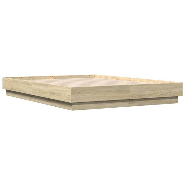 vidaXL Cadre de lit chêne sonoma 140x190 cm bois d'ingénierie