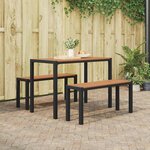 vidaXL Ensemble de salle à manger pour jardin 3 Pièces Marron Acier