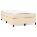 vidaXL Sommier à lattes de lit avec matelas crème 120x190 cm tissu
