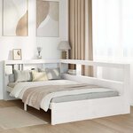 vidaXL Lit bibliothèque sans matelas blanc 90x190cm bois de pin massif