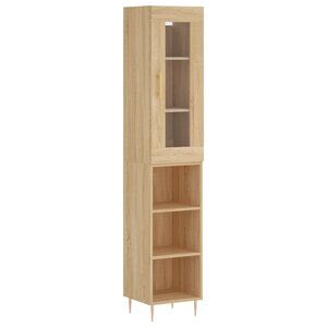 vidaXL Buffet haut Chêne sonoma 34 5x34x180 cm Bois d'ingénierie