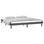 vidaXL Cadre de lit à LED sans matelas gris 200x200 cm bois massif
