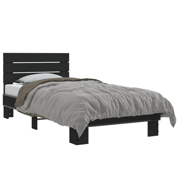 vidaXL Cadre de lit sans matelas noir 75x190 cm