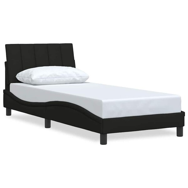 vidaXL Cadre de lit sans matelas Hanko noir 80x200 cm tissu
