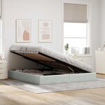 vidaXL Cadre de lit ottoman Gris clair 180 x 200 cm Velours