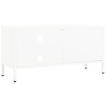 vidaXL Meuble TV Blanc 90x30x44 cm Acier et verre