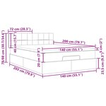 VidaXL Cadre de lit ottoman avec matelas bleu 140x200 cm tissu