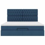 VidaXL Cadre de lit ottoman avec matelas bleu 160x200 cm tissu