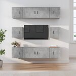 vidaXL Ensemble de meubles TV 8 Pièces Gris béton Bois d'ingénierie