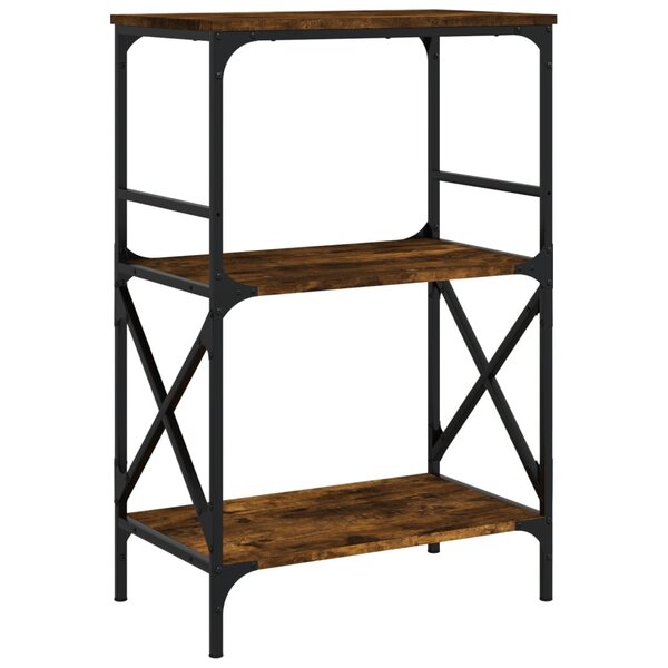 vidaXL Bibliothèque à 3 niveaux chêne fumé 59x35x90 5 cm