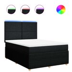 vidaXL Sommier à lattes de lit avec matelas Noir 140x190 cm Tissu