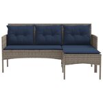 vidaXL Ensemble de canapé de jardin 2 Pièces Gris et bleu marine