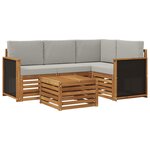 vidaXL Ensemble de canapés d'extérieur 5 Pièces Naturel et gris clair