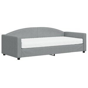 vidaXL Lit de jour avec matelas gris clair 90x200 cm tissu