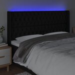 vidaXL Tête de lit à LED Noir 203x16x118/128 cm Tissu