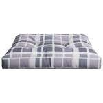vidaXL Coussin de palette motif à carreaux gris 70x70x12 cm tissu
