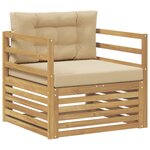 vidaXL Canapé d’extérieur Blanc et Beige