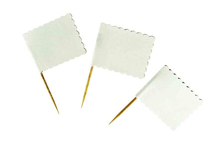 Drapeaux papier blanc 4 5 x 3 5 cm 12 pièces