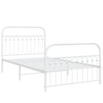 vidaXL Cadre de lit métal avec tête de lit/pied de lit blanc 107x203cm
