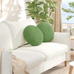 vidaXL Coussins de siège 2 Pièces Vert clair Ø 40 x 13 cm Velours