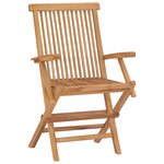 vidaXL Chaises de jardin avec coussins vert lot de 8 Bois teck massif