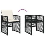 vidaXL Ensemble de salle à manger pour jardin 5 Pièces Noir polyrotin