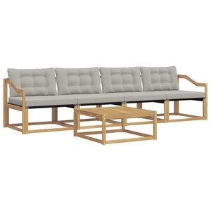 vidaXL Ensemble de canapés d'extérieur 5 pc Blanc et gris clair