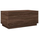 vidaXL Table basse avec lumières LED chêne marron 90x50x40 cm