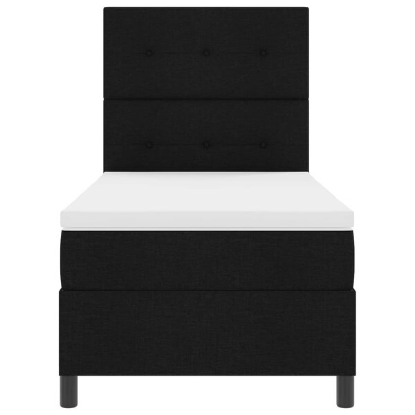 vidaXL Lit à ressorts avec matelas avec LED Noir 80 x 200 cm tissu