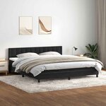 vidaXL Sommier à lattes de lit avec matelas noir 180x210 cm velours