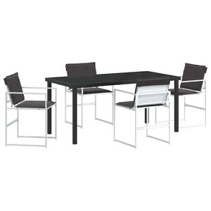 vidaXL Ensemble de salle à manger pour jardin 5 Pièces Blanc