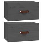 vidaXL Tables de chevet murales 2 Pièces Gris 40x29 5x22 cm