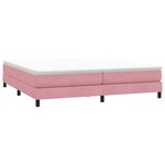 vidaXL Sommier à lattes de lit avec matelas rose 180x220 cm velours
