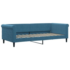 vidaXL Lit de repos sans matelas bleu 90x200 cm velours
