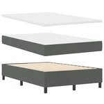 vidaXL Lit à ressorts avec matelas Gris foncé 120 x 200 cm tissu