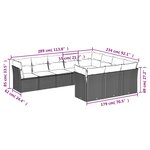 vidaXL Salon de jardin avec coussins 10 Pièces gris résine tressée
