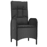 vidaXL Ensemble de salle à manger pour jardin 3 Pièces Noir Poly rotin