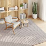 vidaXL Tapis de surface Carré HUARTE Sable 200 x 200 cm Polyester