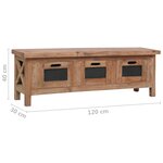 vidaXL Meuble TV avec 3 tiroirs 120x30x40 cm Bois d'acajou massif