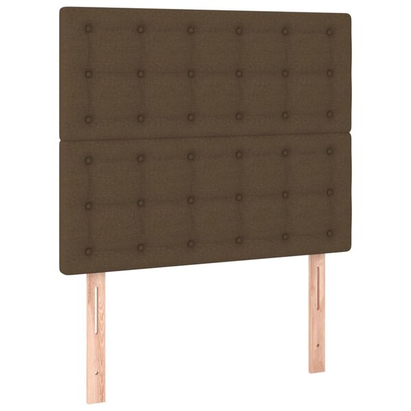 vidaXL Tête de lit marron foncé 100x5x118/128 cm Tissu