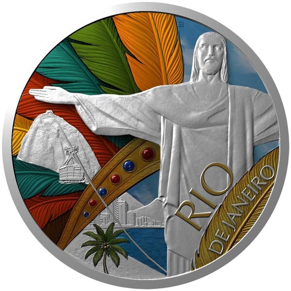 Pièce de monnaie en Argent 5 Dollars g 93.3 (3 oz) Millésime 2025 Journey Around the World RIO DE JANEIRO