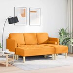 vidaXL Ensemble de Canapés avec coussin 2 Pièces Jaune foncé Polyester