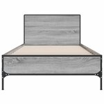 vidaXL Cadre de lit sonoma gris 100x200 cm bois d'ingénierie et métal